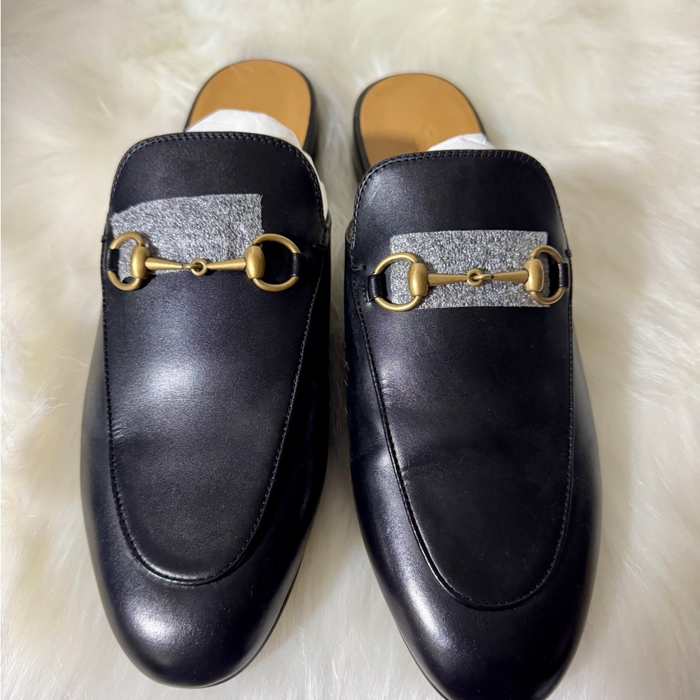 Black Leather Women's Loafers